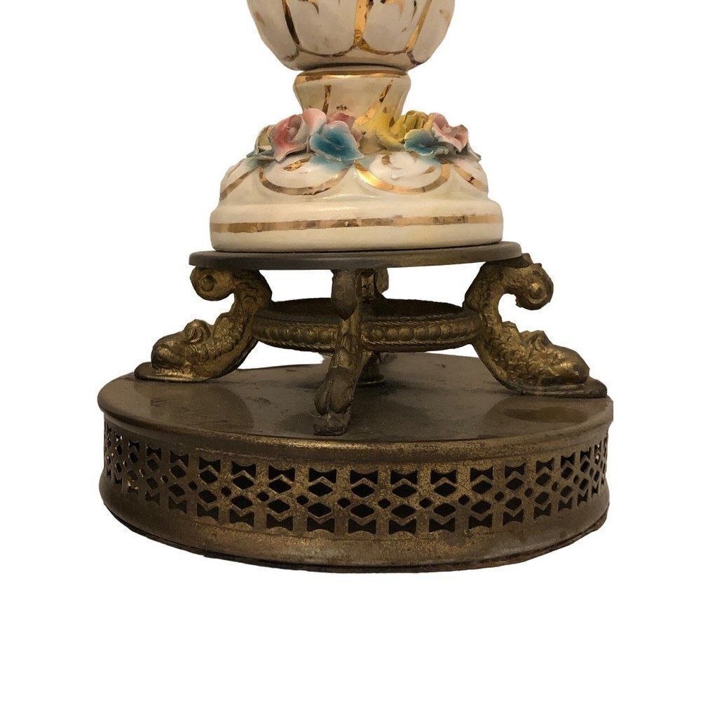 Vintage Mid 20th Century Porcelain Capodimonte Style Colorful Table Lamp - Picture 3 of 7